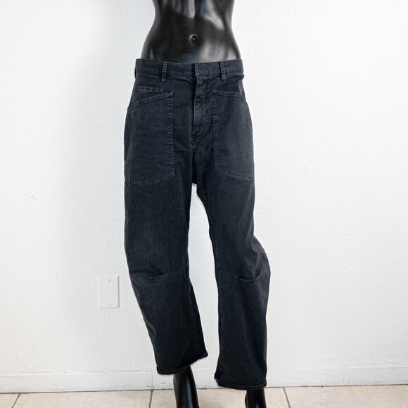 Nili Lotan $390 Shon Pant Mid Rise Barrel Leg in Carbon size 4 - Picture 6 of 10